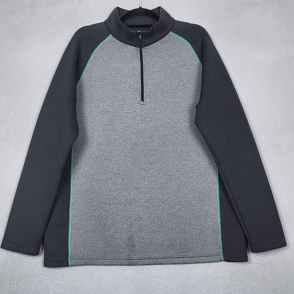 Criquet Pullover Mens XL Gray Colorblock 1/4 Zip Long Sleeve Golf Mock Neck